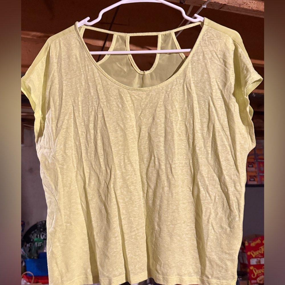 Decree Yellow Boxy Cutout T-Shirt